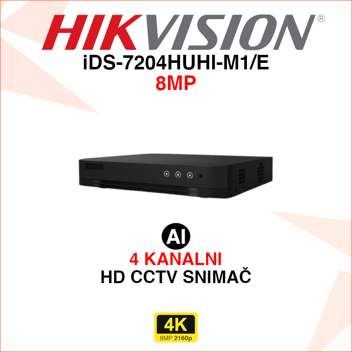 iDS-7204HUHI-M1/E iDS-7204HUHI-M1/E Hikvision AcuSense video snimač