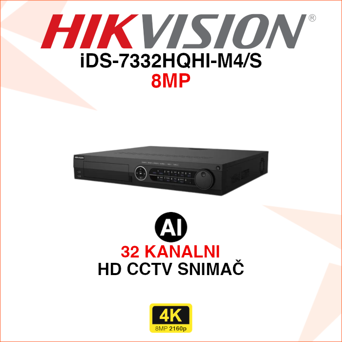 iDS-7332HQHI-M4-S iDS-7332HQHI-M4/S Hikvision AcuSense video snimač