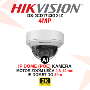 DS-2CD1743G2-IZ Hikvision IP dome AI kamera