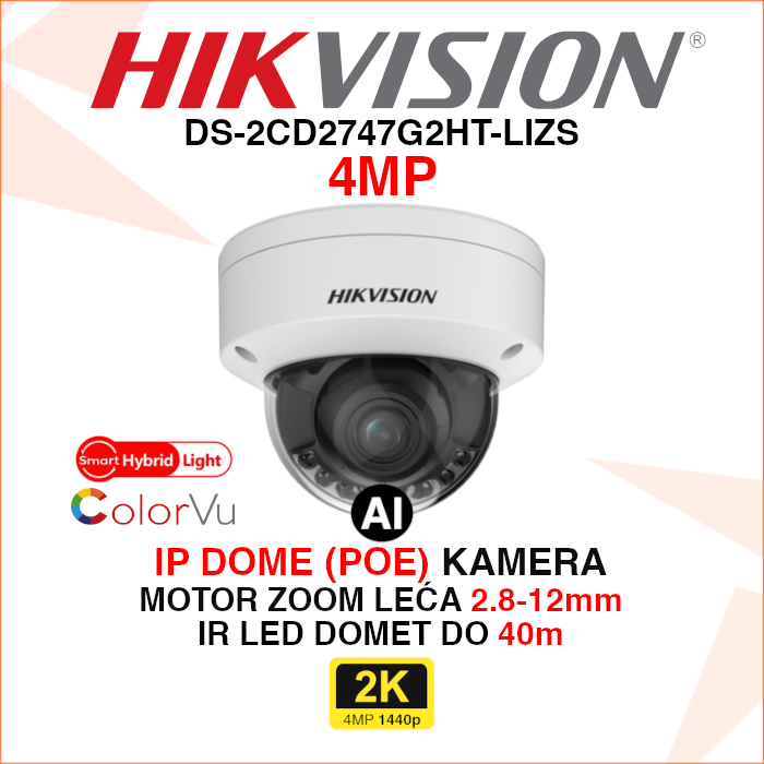 DS-2CD2747G2HT-LIZS DS-2CD2747G2HT-LIZS 4MP COLORVU IP KAMERA