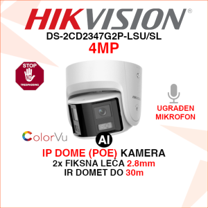 DS-2CD2347G2P-LSU/SL Hikvision ColorVu IP kamera s 2 leće