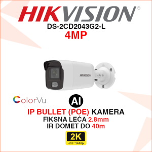 DS-2CD2043G2-L Hikvision IP POE AI kamera