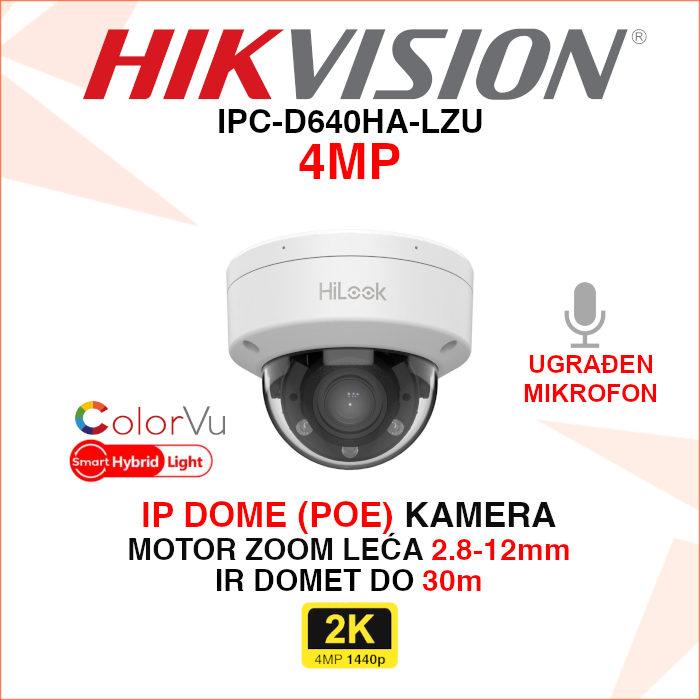 IPC-D640HA-LZU IPC-D640HA-LZU Hikvision 2K motor zoom kamera