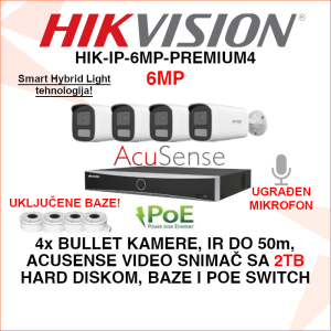 HIK-IP-6MP-PREMIUM4 Hikvision 6MP IP POE set