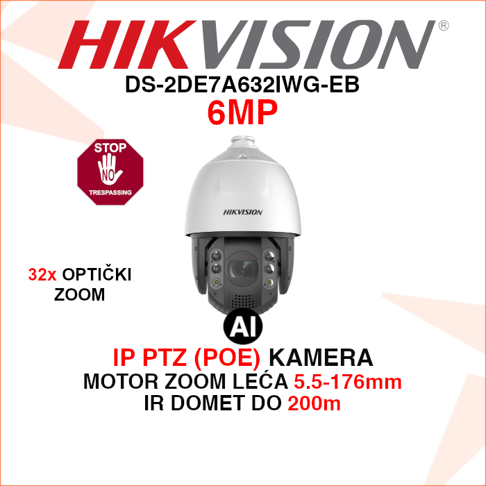 DS-2DE7A632IWG-EB DS-2DE7A632IWG-EB Hikvision 6MP PTZ IP kamera