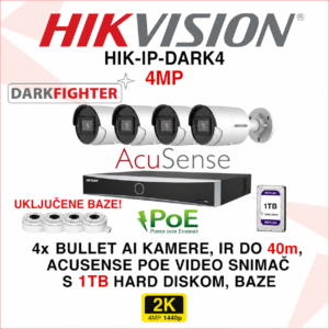 HIK-IP-DARK4 Hikvision 4MP IP POE set