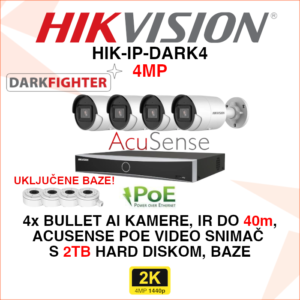 HIK-IP-DARK4 Hikvision 4MP IP POE set