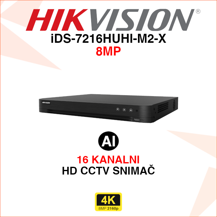 iDS-7216HUHI-M2-X iDS-7216HUHI-M2-X Hikvision video snimač
