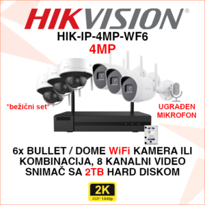 HIK-IP-4MP-WF6 Hikvision WiFi set sa 6 kamera
