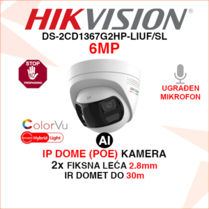 DS-2CD1367G2HP-LIUF/SL Hikvision IP kamera 6MP