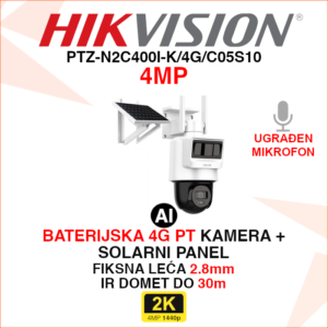PTZ-N2C400I-K/4G/C05S10 HIKVISION 4G KAMERA 4MP 2.8mm