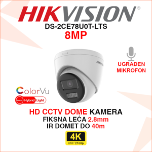 DS-2CE78U0T-LTS Hikvision kamera 4K 2.8mm