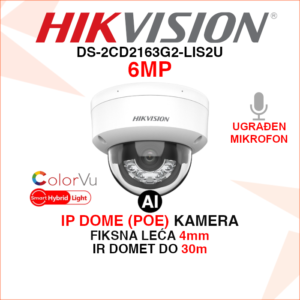 DS-2CD2163G2-LIS2U Hikvision IP kamera 6MP 4mm